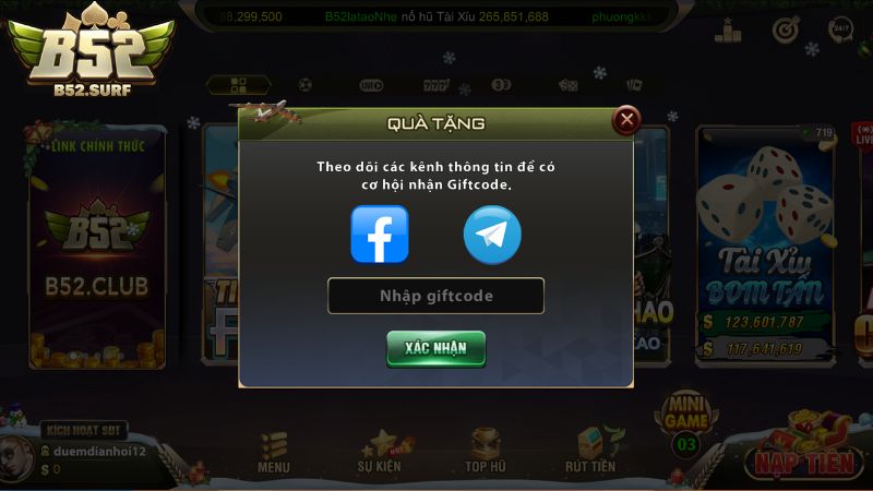 Hướng dẫn cách sử dụng mã code B52 Club